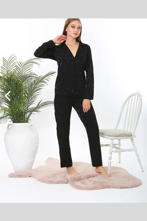 Merkloos Dames Pyjamaset- 2- Delige -Pyjama- Luxe- Nachtkleding- Homewear