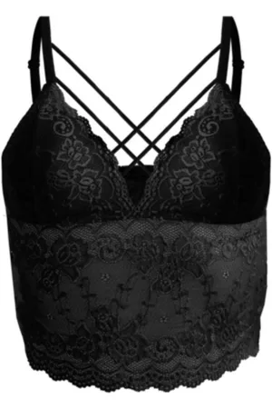 Merkloos Dames bralette lang van kant met dunne schouderbandjes L/XL 40/42