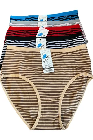 Merkloos Dames Slips 5 pack - Katoenen - 6295 - Gestreept - M/L (38-40)
