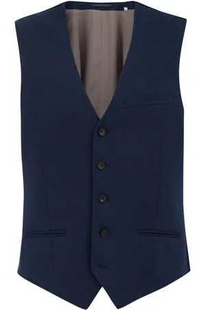 WE Fashion Heren melange gilet met stretch