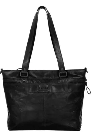 Spikes&Sparrow Leren Shopper - Lavendar - Zwart