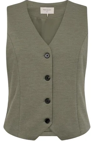 Freequent Gilet Fqnanni Waistcoat 205513 Deep Lichen Green Melange Dames
