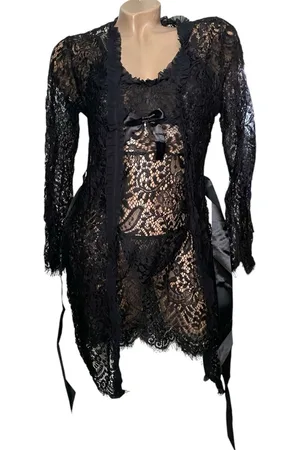 Merkloos Sexy lingerie set met kant ONE SIZE 34-38 zwart