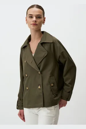 Jimmy Key Jas Kraag Kort Trenchcoat