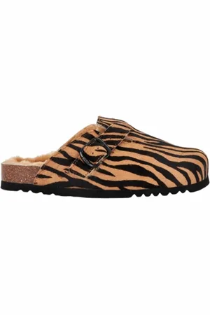 Scholl Klomp Women Fae New Suede Sa Brown Animalier-Schoenmaat 37