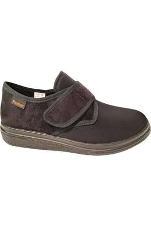 Fischer Unisex Zwarte Pantoffel Met Stretch Diabetisch - Zwart - 39