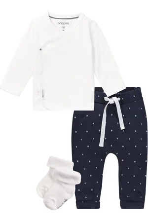 Noppies Kledingset - 3 delig - Broek Bain Navy met sterretjes - Shirt Little - 1 paar sokjes