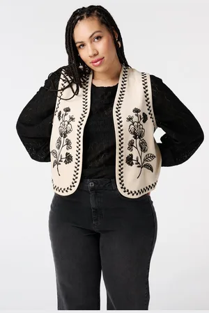 MS Mode Gilet Suedine gilet met stiksels