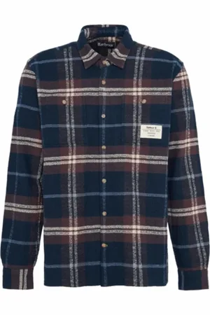 Barbour Blouse Men Coldfall Relaxed Fit Checked Shirt Navy-XXL