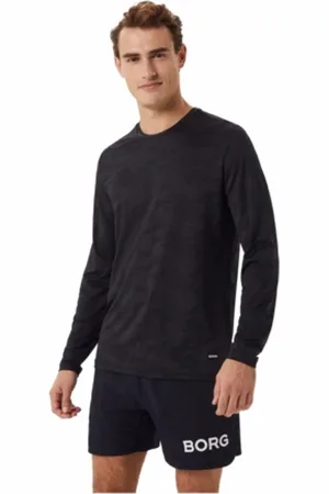 Björn Borg Longsleeve Men Borg Performance T-Shirt Black Beauty-L