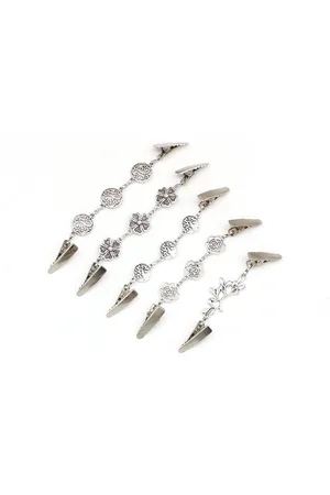 Merkloos 6 PCS Cardigan Clips - Zilveren Trui Clips voor Dames - Trui Keten Clips - Cardigan Clips voor Meisjes Vrouwen - Sjaal Clips - Sjaalbanden - Kledingclips - vest clip - Vestsluiting - Vestklem - Fashion Accessoire - Zilverkleurig - Clip Met