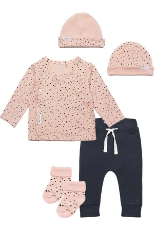 Noppies Kledingset - Broek Bowi - Overslag shirt Lyoni Peach - Muts Lynn - 1 paar sokjes