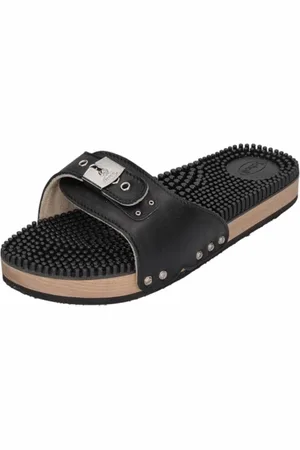 Scholl Slipper Women Pescura Flat Massage Black-Schoenmaat 36
