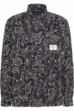 Barbour Overhemd Men Brignall Relaxed Fit Printed Cord Overshirt Navy-XXL