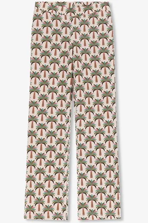 Sissy-Boy Witte flared legging met palmboom print