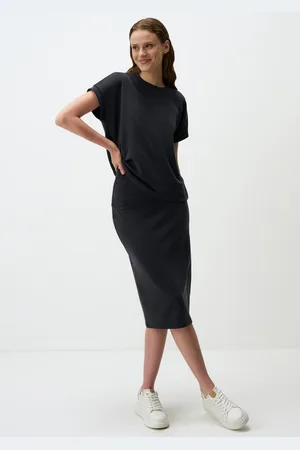 Jimmy Key Normale Taille Elegant Recht Midi Skirt