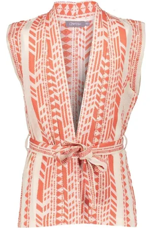 Geisha Zomer gilet meisjes - fancy woven - / off wit