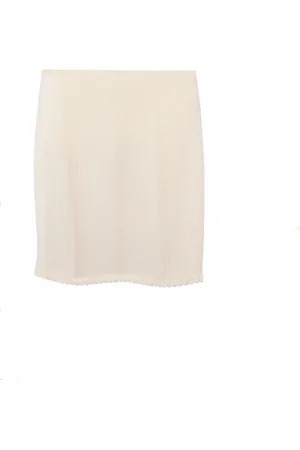 Merkloos Dames korte onderrok met een kanten randje L/XL (38-40) beige