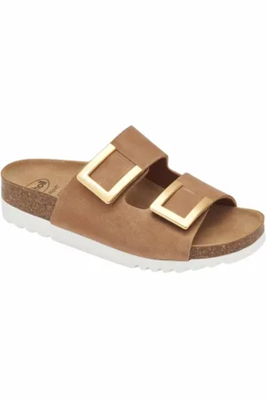 Scholl Slipper Women Monterey 2 Straps Cognac-Schoenmaat 36