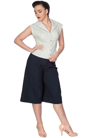 Dancing Days TILE PRINT 50S Blouse - L