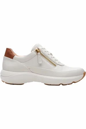 Clarks Sneaker Women Tivoli Zip Off White Leather-Schoenmaat 39