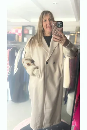 Merkloos Trenchcoat - lange jas - coat - Gebreide mouw - Leopard - Panter mouw - Kleur - One size