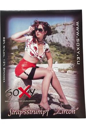 Merkloos Soxy Zwarte Jarretelkousen – Dames Kousen met Verstevigde Boord – Sexy en Verleidelijke Lingerie – One Size