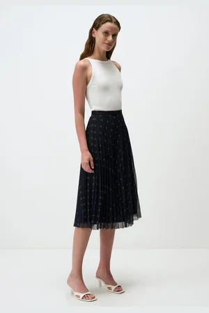 Jimmy Key Hoge Taille Geplooid Jersey Midi Rok