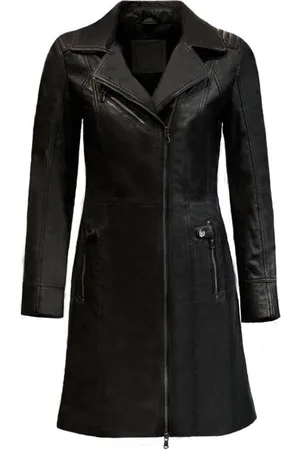 Merkloos 100% leren dames jas - stratto - 48/4XL