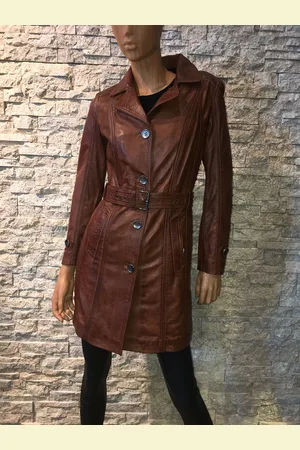 Merkloos Parka leren trenchcoat jas - 54