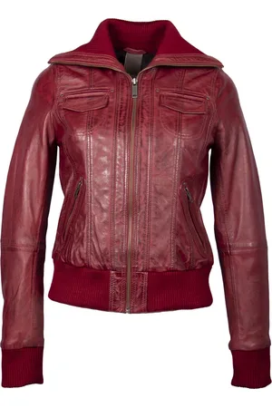 Merkloos Leren bomber dames jas bomberdina - XS