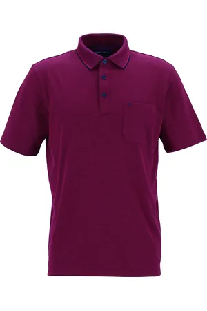 Casa Moda Comfort fit poloshirt - donkerrood melange