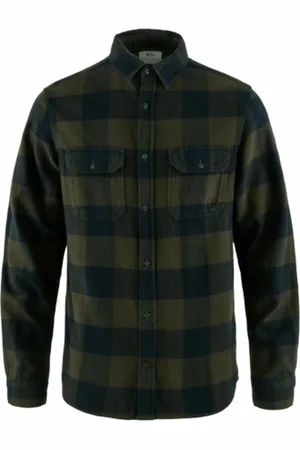 Fjällräven Fjällräven Övik Heavy Flannel Overhemd Met Lange Mouwen Groen S Man