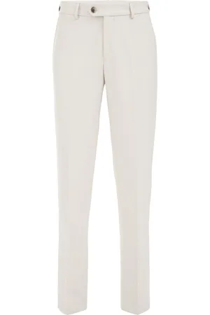 WE Fashion Heren Slim fit pantalon met structuur