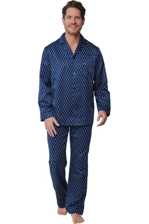 Robson Satijnen pyjama heren - Knoopsluiting - Doorknoop pyjama met lange mouwen - 50