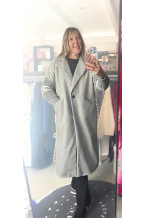 Merkloos Trenchcoat - lange jas - coat - Gebreide mouw - Tekst Love - Kleur - One size