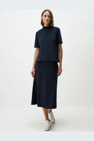 Jimmy Key Hoge Taille Comfortabel Gevormd Midi Rok