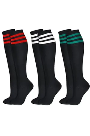 Merkloos 3 paar - Sokken - strepen sokken - buisvormige kousen - Sportkousen - lange kousen voor dames - KnieKousen - Dames kniekousen - warme - eenvoudig - 3 kleuren - Polyester - 35*19cm