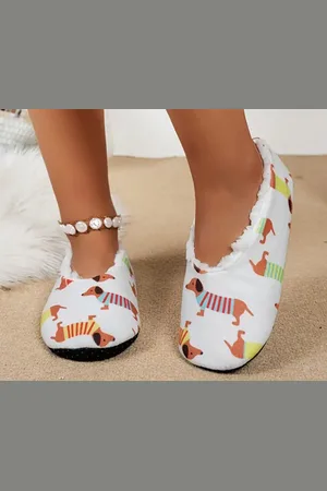 Merkloos Teckel - hond - sloffen - pantoffels - teckelprint - slippers