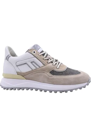 Floris van Bommel Heren sneaker Noppi II suède en wit leder