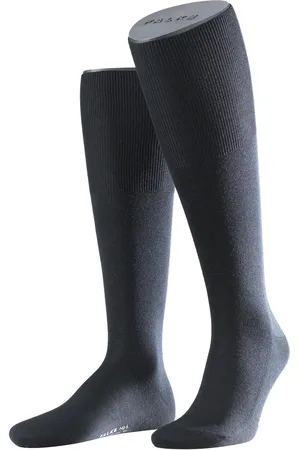 Falke No. 6 Finest Merino & Silk heren kniekousen - (dark navy)