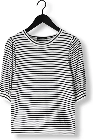 Jansen Amsterdam Kim Top K 136 Stripe Short Puffed Sleeve Tops & T-shirts Dames - Shirt -