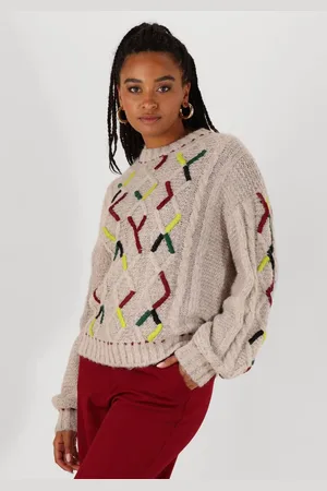 POM Amsterdam Cable Pink Truien & vesten Dames - Sweater - Hoodie - Vest-