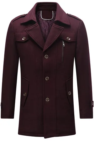 Allthemen Heren Parka Wollen Jassen - Korte Warme Winterjas- M