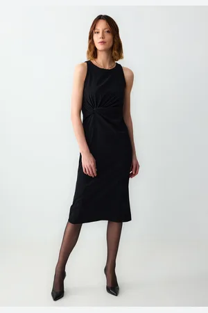 Jimmy Key Slim Fit Ronde Hals Ronde Hals Midi Jurk Met Trekkoord Detail