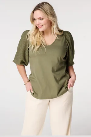 MS Mode Top Top met broderie mouwen
