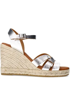 Sacha Dames - Zilveren metallic sleehak sandalen