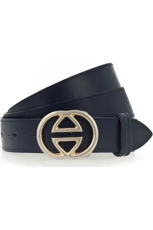 Vanzetti Leren Riem Leather Buckel Belt W100 Donkerblauw