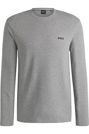 HUGO BOSS Heren BOSS O-hals longsleeve shirt waffle mini logo