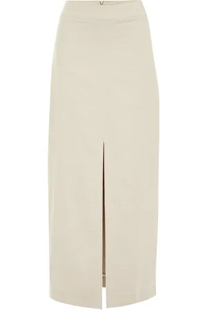 WE Fashion Dames maxi rok van linnenmix